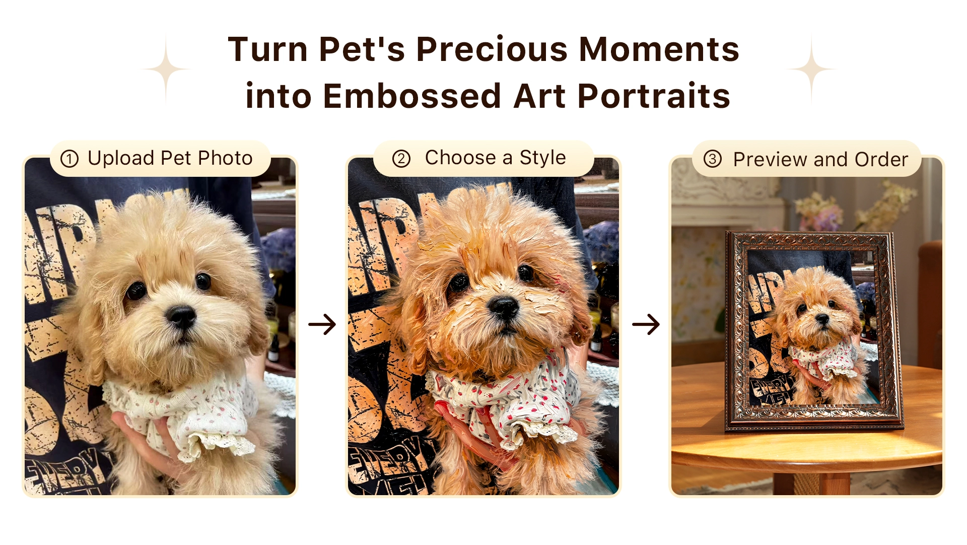 Impasto Pet Portrait Frame detail 1