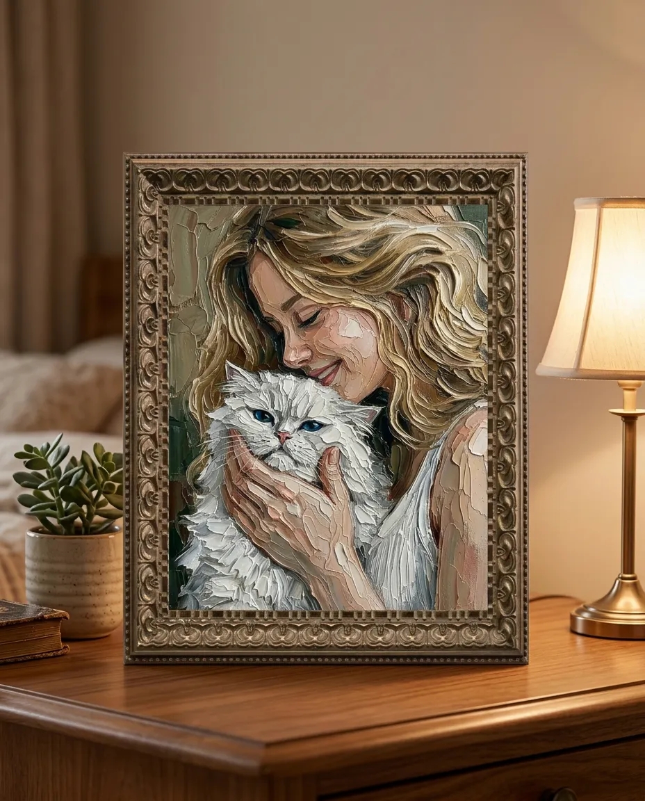 Impasto Pet Portrait Frame preview 1