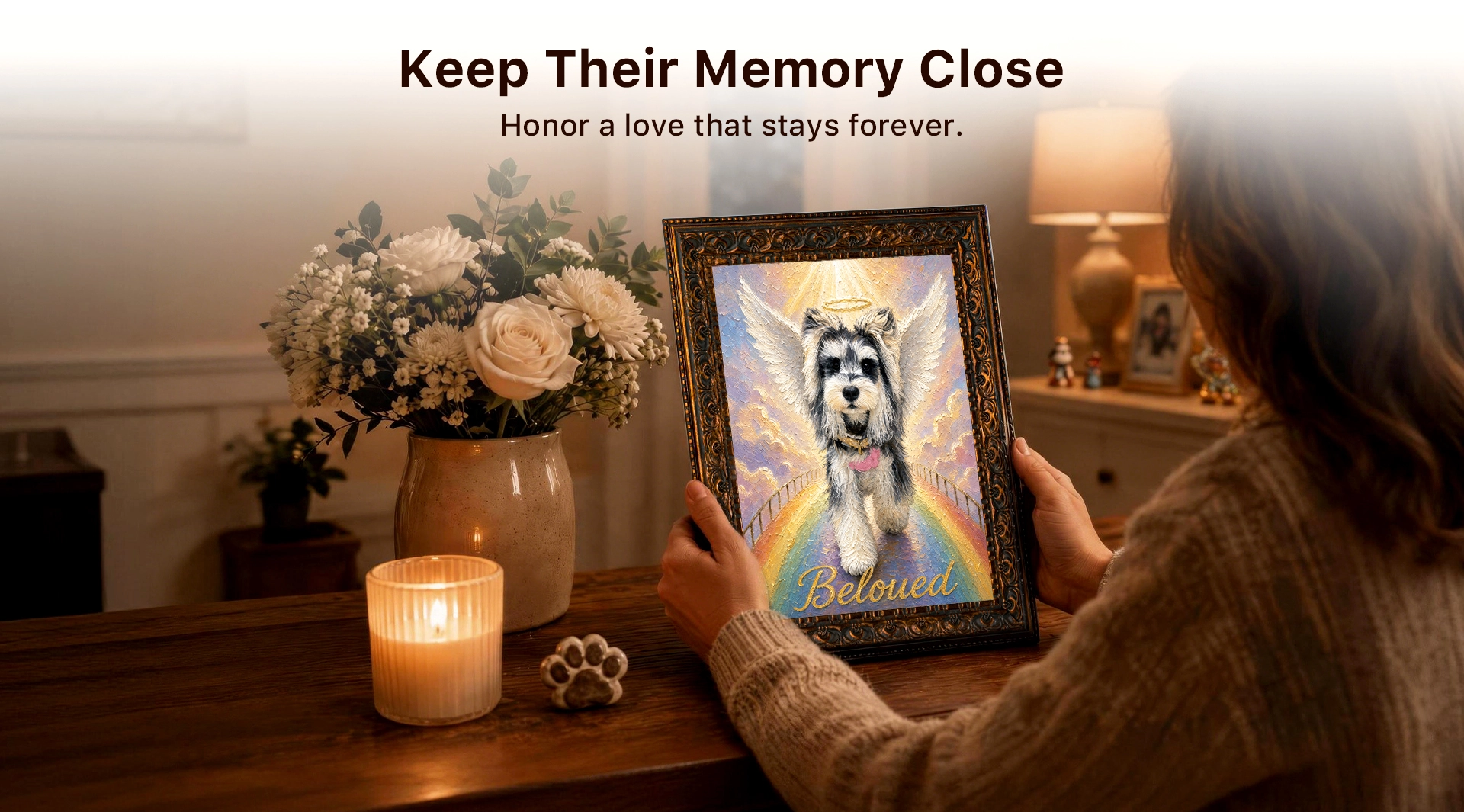 Memorial Pet Portrait Frame detail 2