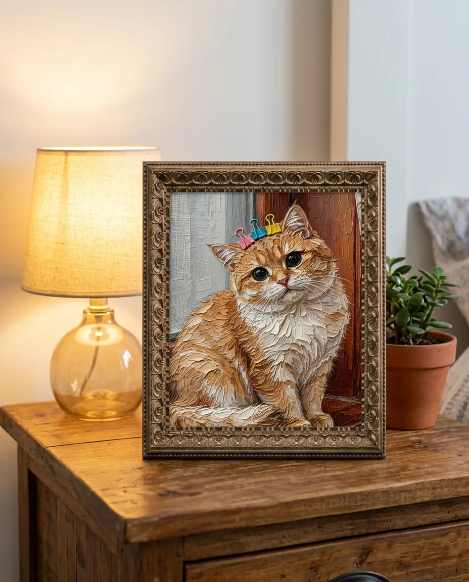 Impasto Pet Portrait Frame preview 3