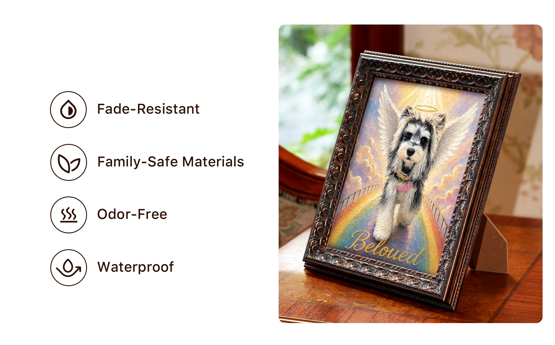 Memorial Pet Portrait Frame detail 4