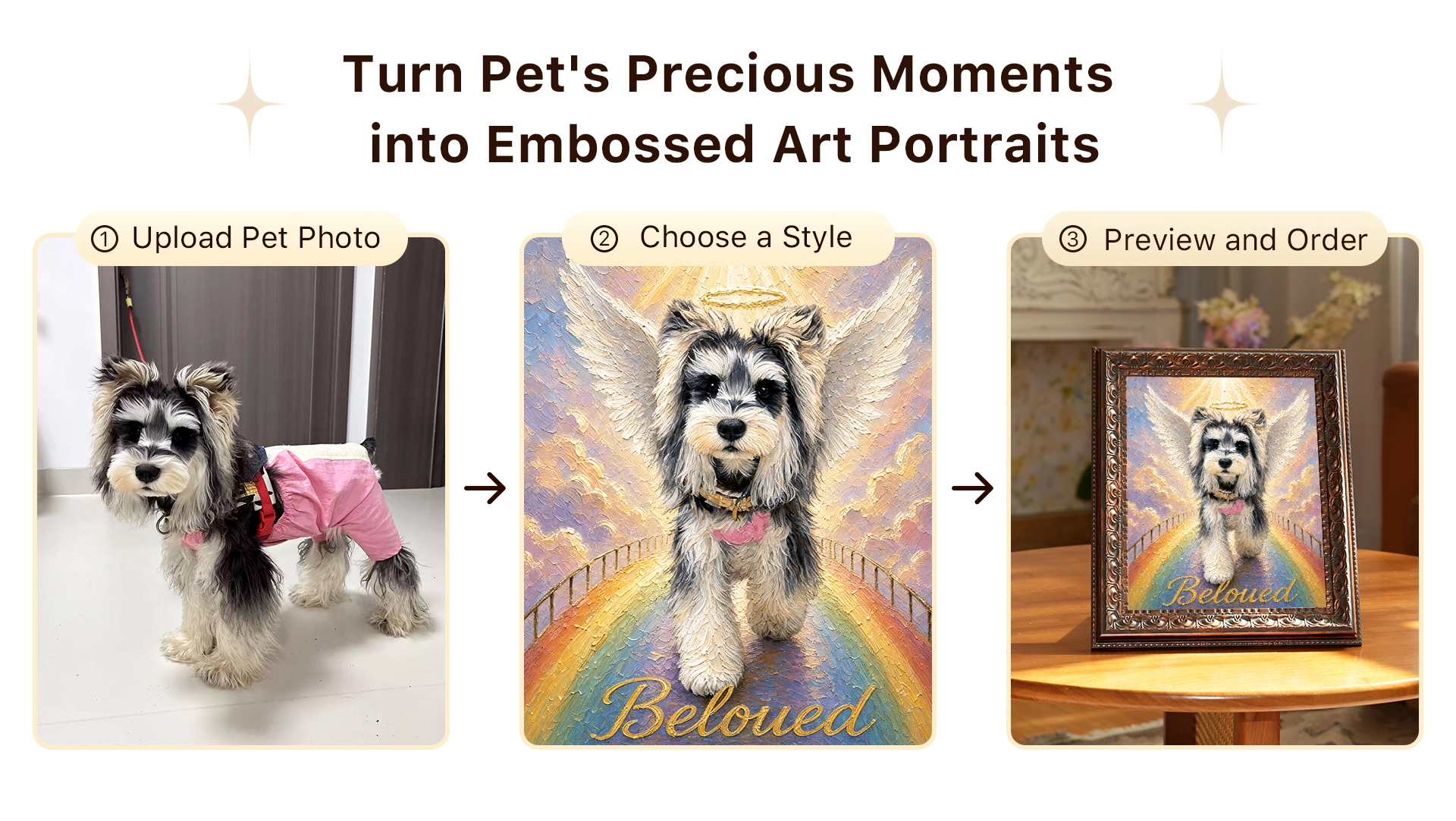 Memorial Pet Portrait Frame detail 1
