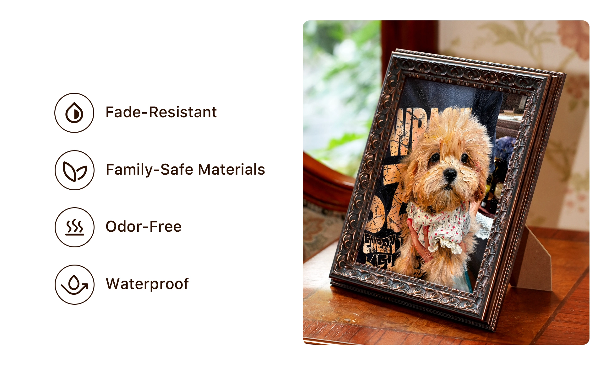 Impasto Pet Portrait Frame detail 4