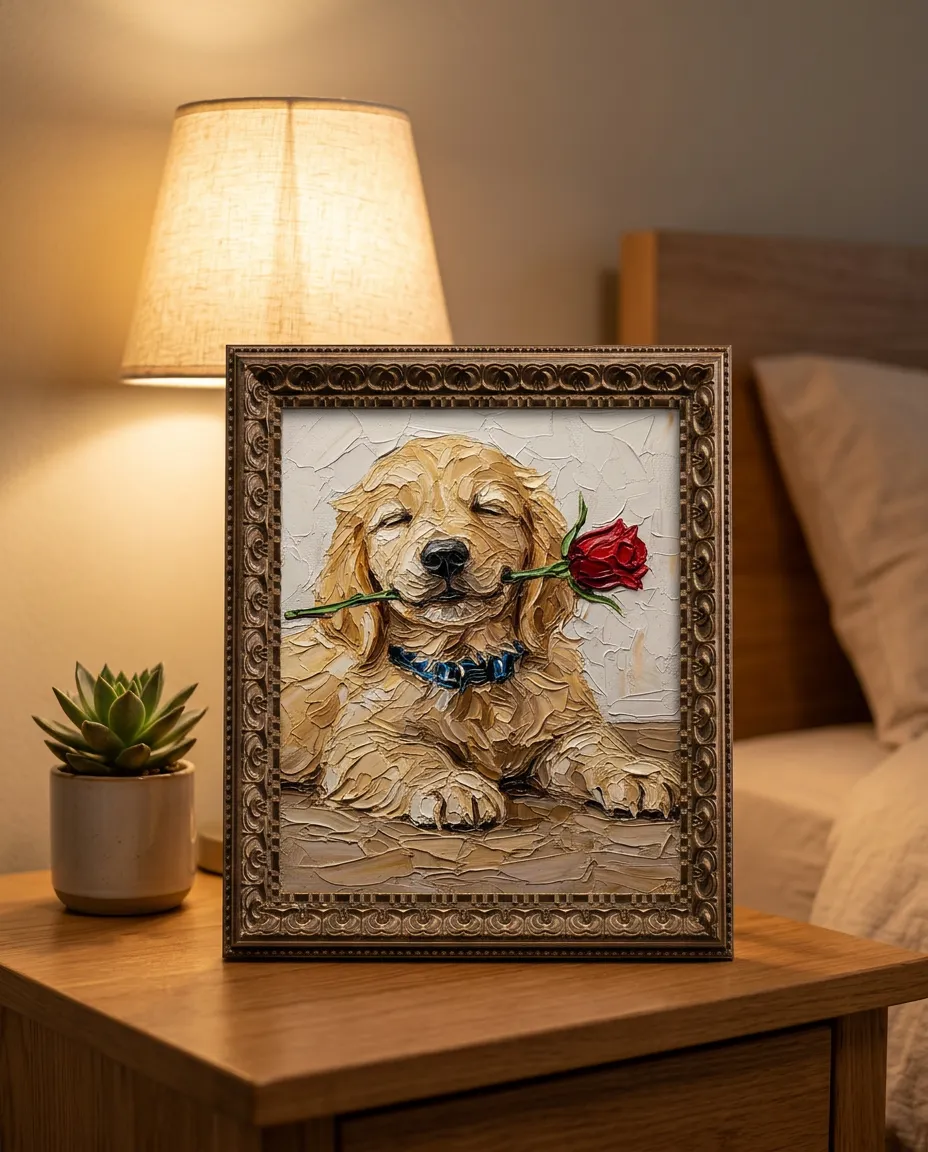 Impasto Pet Portrait Frame preview 2