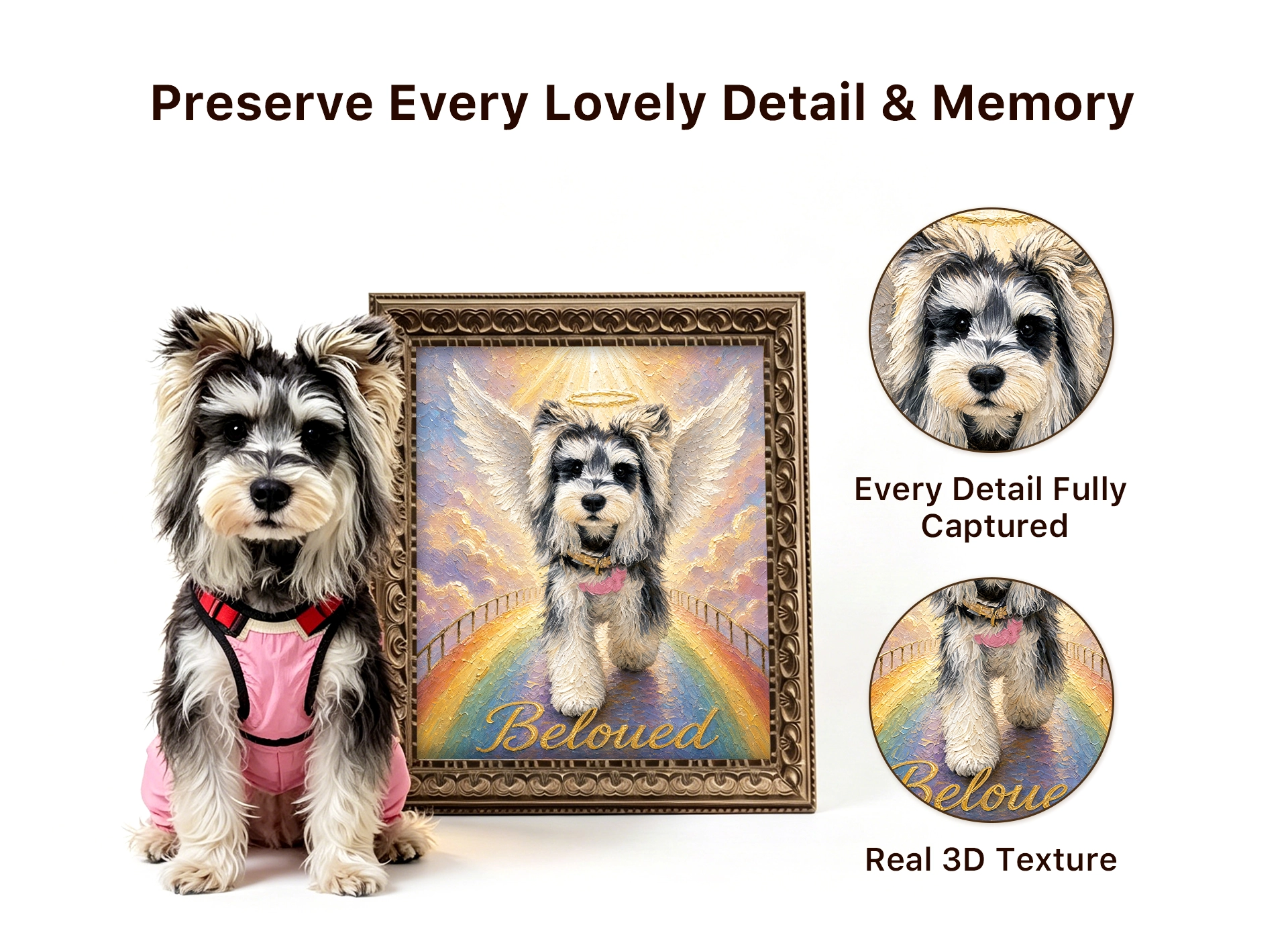 Memorial Pet Portrait Frame detail 3